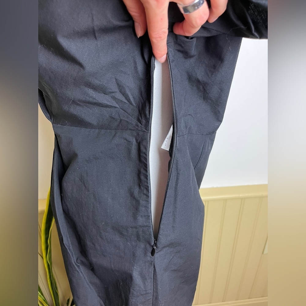 NWT Sandro Clara Lace-Up Black Mini Dress Linen FR 40 US 8 Gothic Academia LBD - Picture 12 of 14